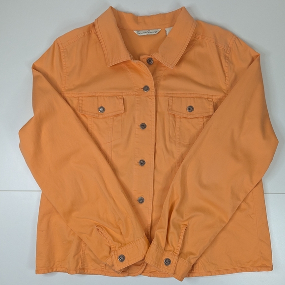 Vintage French Laundry Jacket Orange Denim Style Women's L‎ - Picture 6 of 10